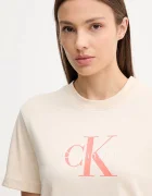 Calvin Klein Jeans тениска дамска от памук бежова LV047B865G