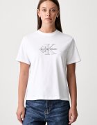 Calvin Klein Jeans тениска дамска от памук бяла LV047H800G