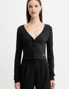 Calvin Klein Jeans жилетка дамска от памук с еластан черна LV047C204G