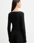 Calvin Klein Jeans жилетка дамска от памук с еластан черна LV047C204G
