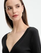 Calvin Klein Jeans жилетка дамска от памук с еластан черна LV047C204G