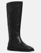 Calvin Klein Кожени ботуши FORMAL UTK BOOT LTH в черно с равна подметка HW0HW02599