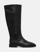 Calvin Klein Кожени ботуши FORMAL UTK BOOT LTH в черно с равна подметка HW0HW02599