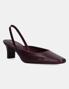 Calvin Klein Кожени обувки с дебел ток HEEL SLING PUMP 50 - LTH