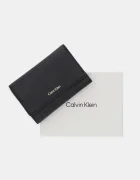 Calvin Klein портфейл дамски от имитация на кожа черен LV04F1117G