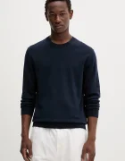 Calvin Klein пуловер мъжки от памук тъмносин LV040BM343