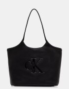 Calvin Klein шопинг чанта дамска от имитация на кожа черна LV04F3562G
