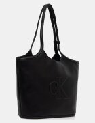 Calvin Klein шопинг чанта дамска от имитация на кожа черна LV04F3562G