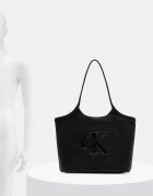 Calvin Klein шопинг чанта дамска от имитация на кожа черна LV04F3562G