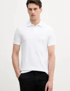 Calvin Klein тениска с яка мъжка от памук бяла LV04LC239G