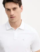 Calvin Klein тениска с яка мъжка от памук бяла LV04LC239G