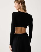 Calvin Klein Underwear домашна блуза с дълги ръкави дамска с модал черна LV00QF9078