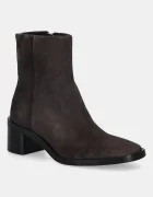Calvin Klein Велурени боти BLOCK HEEL ZIP BOOT SUE