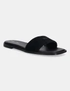 Calvin Klein Велурени чехли FLAT SANDAL SQUARED HF SUE