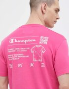 Champion Памучна тениска в розово с изчистен дизайн