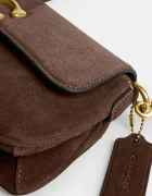 Coach чанта crossbody дамска от велур Suade Jet Shoulder Bag кафява CDZ74
