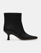 Coach Кожени боти Sculpted C Kitten Heel Leather Bootie