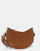 Coccinelle чанта crossbody дамска от велур кафява E1.QKG.13.03.01