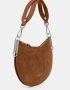Coccinelle чанта crossbody дамска от велур кафява E1.QKG.13.03.01