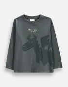 Coccodrillo блуза с дълги ръкави за деца от памук сива REBEL KNIGHT BOY KIDS
