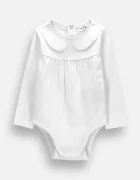 Coccodrillo боди за бебе от памук с еластан бяло MAGIC AND LOVE GIRL NEWBORN
