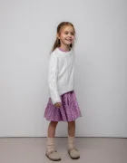 Coccodrillo Детски пуловер с вълна в бежово WINTER COSY GRIL KIDS