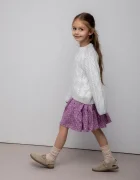 Coccodrillo Детски пуловер с вълна в бежово WINTER COSY GRIL KIDS