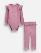 Coccodrillo ежедневен комплект за бебе от памук виолетов MAGIC AND LOVE GIRL NEWBORN