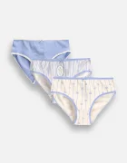 Coccodrillo класически бикини за деца от памук с еластан 3 броя сини PANTS