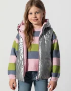 Coccodrillo пухен елек с две лица за деца розов OUTERWEAR GIRL KIDS