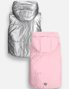 Coccodrillo пухен елек с две лица за деца розов OUTERWEAR GIRL KIDS