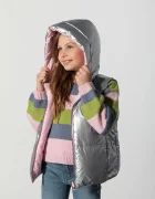 Coccodrillo пухен елек с две лица за деца розов OUTERWEAR GIRL KIDS