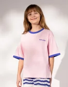 Coccodrillo тениска за деца от памук розова WAVES GIRL JUNIOR