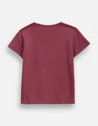 Coccodrillo тениска за деца от памук с еластан бордо EVERYDAY GIRL A