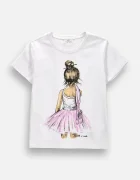 Coccodrillo тениска за деца от памук с еластан бяла EVERYDAY GIRL A