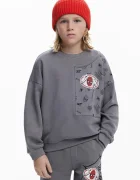 Desigual Детски памучен суичър