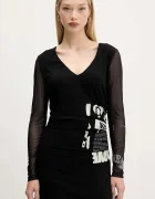 Desigual Рокля POSINEW в черно дълга разкроена 25WWVW26