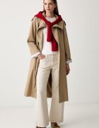 DKNY палто дамско с памук бежово DLEMPY55
