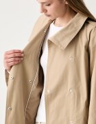 DKNY палто дамско с памук бежово DLEMPY55