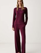 DKNY пижама дамска от вискоза бордо YI80136