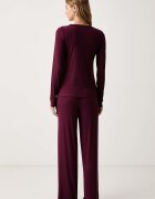 DKNY пижама дамска от вискоза бордо YI80136