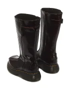 Dr. Martens ботуши под коляното дамски от кожа Buzz Hi бордо DM43172600