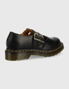 Dr. Martens Кожени половинки обувки в черно с равна подметка