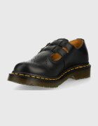 Dr. Martens Кожени половинки обувки в черно с равна подметка