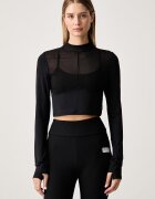EA7 Emporio Armani спортна блуза с дълги ръкави дамска черна AF12625.7W001569