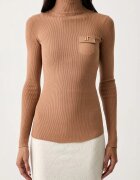 Elisabetta Franchi домашен пуловер дамски с лиосел кафяв MK05B66E2