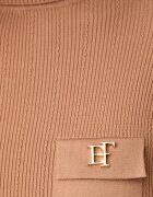 Elisabetta Franchi домашен пуловер дамски с лиосел кафяв MK05B66E2