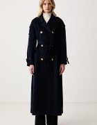 Elisabetta Franchi палто дамско от вълна тъмносиньо CP02D66E2