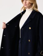 Elisabetta Franchi палто дамско от вълна тъмносиньо CP02D66E2