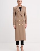 Elisabetta Franchi палто дамско с вискоза кафяво CP00361E2